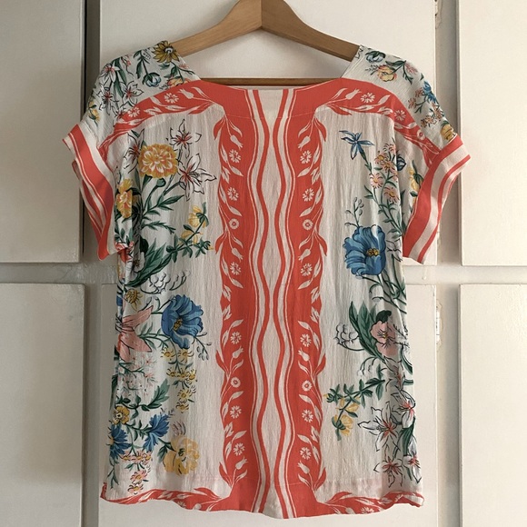 ANTHROPOLOGIE Maeve Romina Scarf-Printed Top - Picture 3 of 6